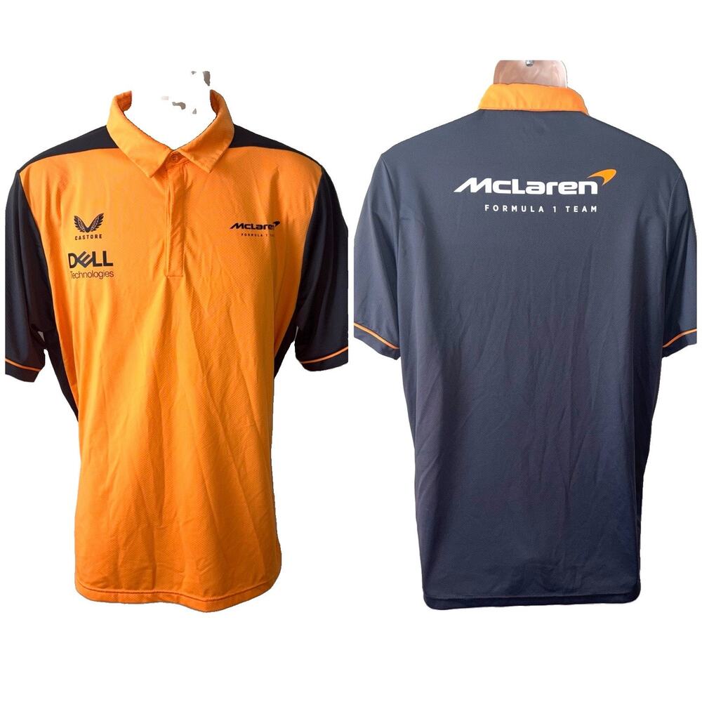 McLaren Formula One Racing Papaya Polo Shirt Castore 2024 Mens Large